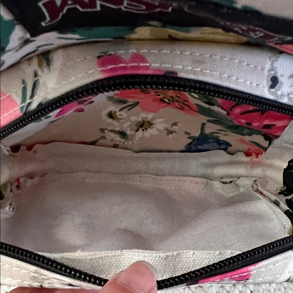 JanSport mini Floral Backpack - Pink, Green, Gold LN - Picture 7 of 10